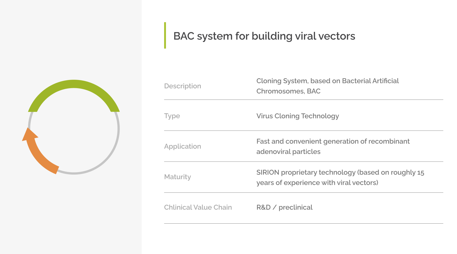BAC system for building viral vectors